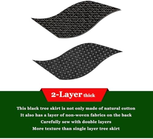 Christmas Tree Skirt Black 36 inches Tree Skirt for Christmas Decorations - Image 4