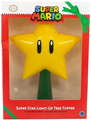 Super Mario Bros. 7-Inch Super Star Light-Up Holiday Tree Topper | Xmas Party Decorations, Christmas Tree Decor, Festive Desktop Ornaments | Video Game Gifts and Collectibles - Image 3