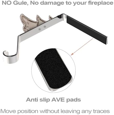 Christmas Stocking Holder for Mantle Set of 4, Reusable Christmas Stocking Hooks, No-Damage Xmas Hanger for Fireplace mantle Grip Stand Christmas Decoration Ornaments Hanging Sliver Shelf Floor - Image 3