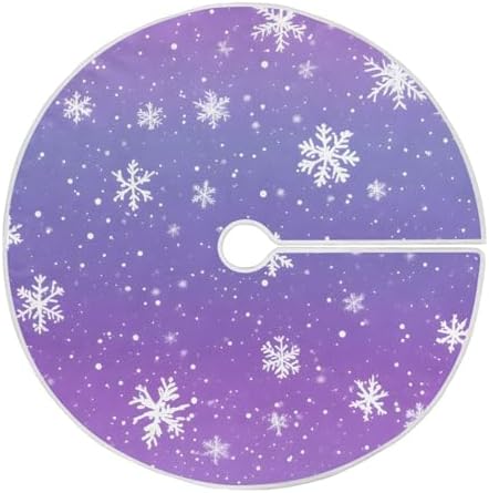 Snowflakes Purple Christmas Tree Skirt Small Xmas Tree Skirts Decorations 36 in Burlap Tree Mat Cover for 4 ft Trees Holiday Party by BOENLE-WELCOMEYOURCOMING
