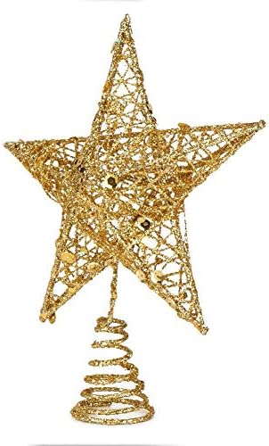 BinaryABC Iron Christmas Tree Star Topper,20cm Glittering Tree Topper - Image 2
