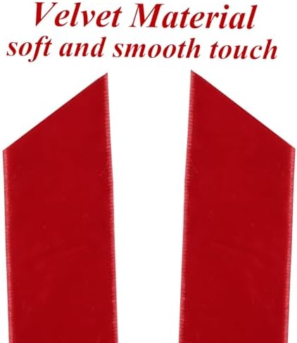12Pcs Red Velvet Ribbon Bows Christmas Tree Decorations,5in x 10in Xmas Ornaments for Tree Home Party Front Door Wreath Holiday Decor - Image 3