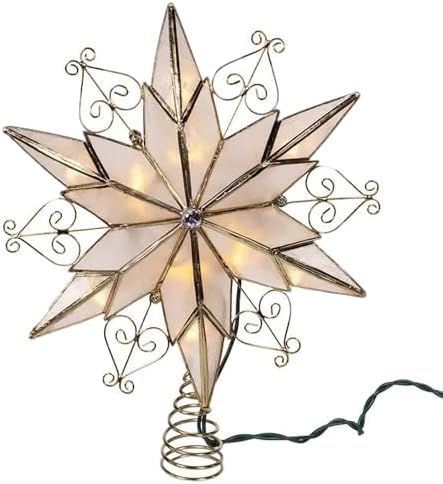Kurt Adler 10 Lights LED Capiz Star + Scroll Treetop by KurtSAdler
