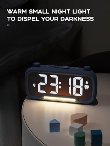 ROCAM Alarm Clock Radio for Bedrooms with Bluetooth Speaker, Auto-Off Timer, Dimmer, Battery Backup, Loud Alarm Clock for Heavy Sleepers with USB Ports Night - Image 6