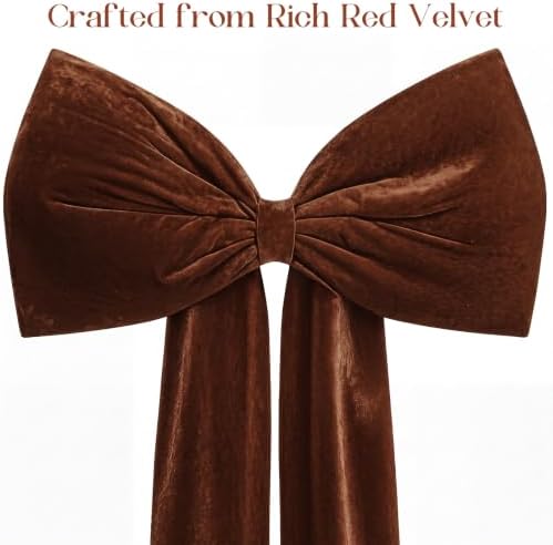 Knitgrip Extra Large Velvet Christmas Tree Topper Bow, Brown, 47 Inch - Image 3