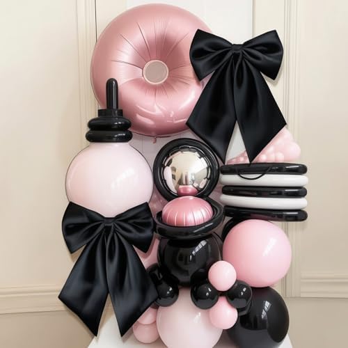 Black Bows Decor 22×11 Inch Big Black Bows Decoration Background for Crib Christmas Tree Topper Bachelorette Coquette Baby Bridal Shower Wedding Xmas Valentine's Day Bows for Car (3 Pack) - Image 4