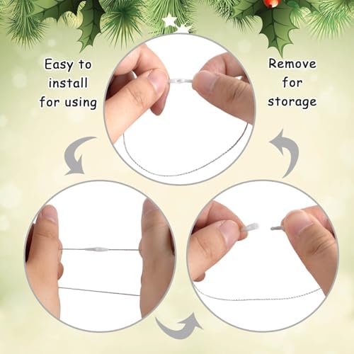 Christmas Tree Ornament String Hanger Precut Ribbon Hook with Snap Fastener - Image 4