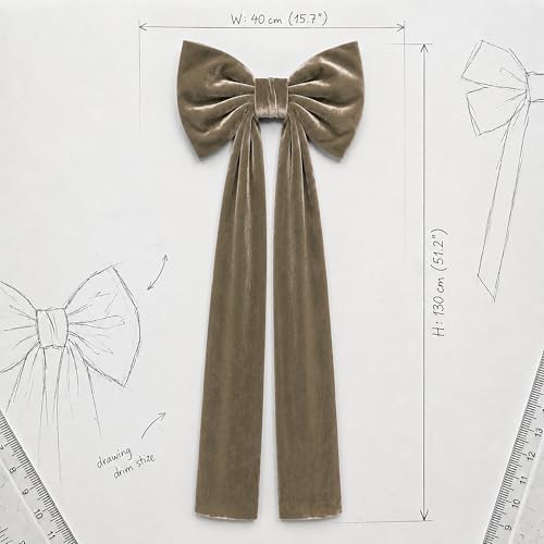 Big Bows, Christmas Decorations, Velvet Christmas Tree Topper Bow, 52 x16 Inch, Giant Christmas Bow Decorations for Home, Wedding, Birthday, Wreath, Door, Wall Decor (Coffee) - Image 2