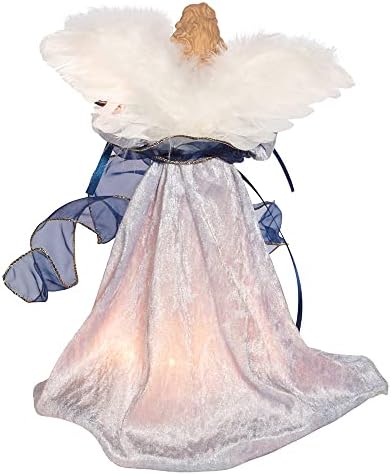 12-Inch UL 10-Light Delft Blue with Gold Angel Tree Topper - Image 4