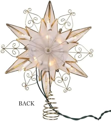 Kurt Adler 10 Lights LED Capiz Star + Scroll Treetop - Image 2
