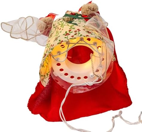 Kurt Adler 14" UL 10 Lights Red & Green Angel Treetop - Image 6