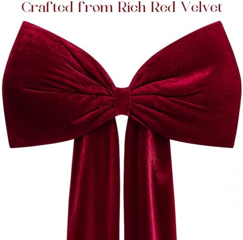 Knitgrip Extra Large Velvet Christmas Tree Topper Bow, Burgundy, 47 Inch - Image 3