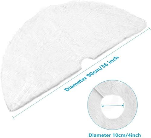 Christmas Tree Skirt - 36 inches White Christmas Tree Skirt, High-End Soft Classic Fluffy Faux Fur Tree Skirt for Xmas Tree Decorations and Ornaments - Image 5