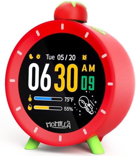 MOMILLA Kids Alarm Clock, Color Display 4 Alarms, Visual Timer for Bedrooms by MOMILLA