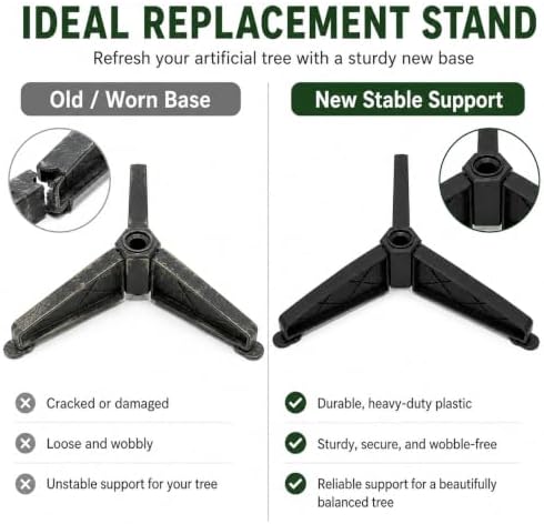 Artificial Christmas Tree Stand Replacement, 19mm Pole Plastic Base Holder - Image 4