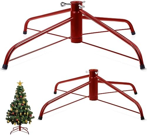 Hotop 2 Pcs 24"&16" Large Christmas Tree Stand Artificial Base,Red by HOTOP