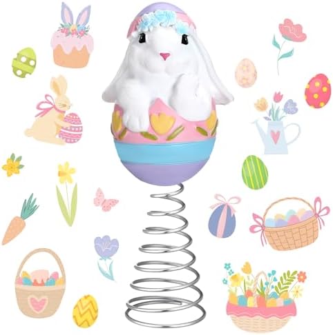 Zomiboo Easter Bunny Miniature Tree Topper Ornaments Easter Tree Topper Decorations 4 Inches Mini Bunny Ornaments for Holiday Spring Trees Party Supplies Home Decor by Zomiboo