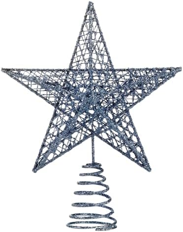 BinaryABC Iron Christmas Tree Star Topper,20cm Glittering Tree Topper by BinaryABC