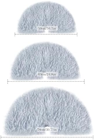 Light Blue Plush Christmas Tree Skirt Soft Fluffy Faux Fur Xmas Tree Skirt 30 Inch for Christmas Holiday Party Decorations - Image 5
