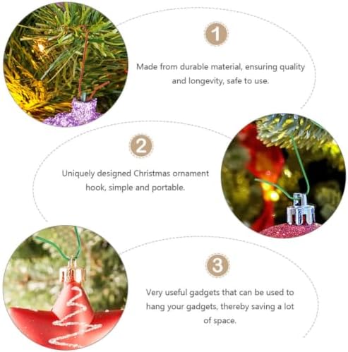 100pcs Hanging Hooks Metal Ornament Hangers Christmas - Image 3