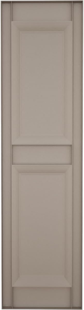 Ekena Millwork Lifetime Vinyl LP2S12X03500CL Standard Two Equal Panel Vinyls, Raised Panel Vinyl Shutters, w/Installation Shutter-Lok's & Matching Screws (Per Pair), 12"W x 35"H, Clay