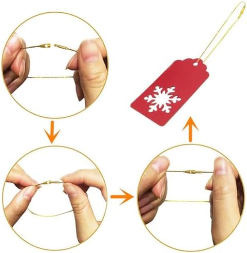 400 Pcs Christmas Ornament Hangers String Snap Lock Tag Fastener Clothing Hang Tag String Gift Price Tag Rope Ornament Ribbon Hook Rope Clothes Tag Strings Decorative Hanging String Multi Color - Image 4