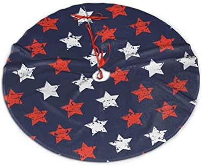 American Flag Freedom Stars Tree Skirts Xmas Ornaments, National Tree Mat for Christmas Party Holiday All Occasions 36" by Dewoofly