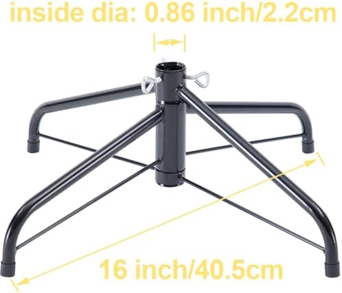 Sivya Christmas Tree Stand for 4 to 6 Foot Trees???Fits 0.7-0.86 Inch Pole (16"/40cm, Dia 0.86"/2.2cm) - Image 5