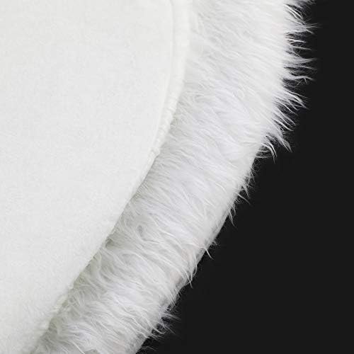 Konsait Plush Christmas Tree Skirt - Round Snow White Xmas Tree Mat Base Cover for Holiday Home Decorations,35Inch/90CM - Image 4