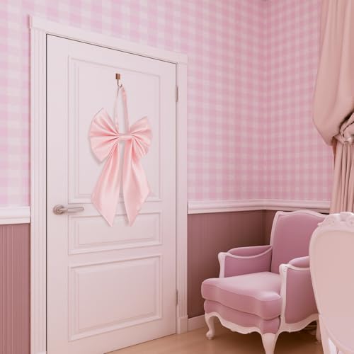 Janinka Pink Christmas Tree Topper Bow 22" Big,Polyester - Image 5