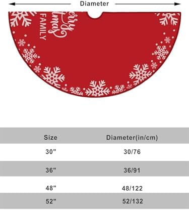 Flash World 36 Inch Large Christmas Tree Skirt Xmas Soft Cover Mat Decor Snowflake Collar Farmhouse Tree Skirt for Holiday Ornaments Party Home Indoor Decorations (E, 48INCH) - Image 4