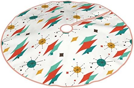 DKJlitter Christmas Tree Skirt 36 Inch, Mid Century Modern Retro Starburst - Image 3