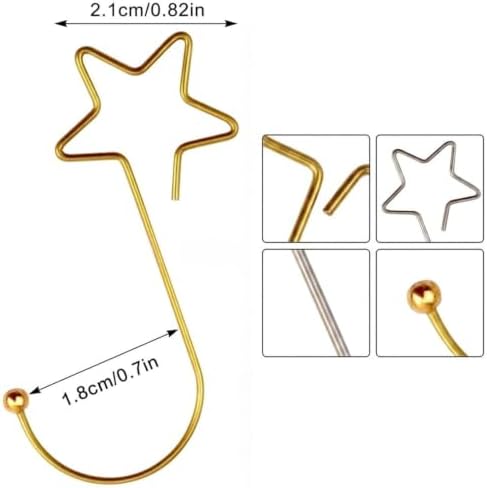 Star Ornament Hooks, 60?€?Pack Metal For Christmas Trees - Image 3