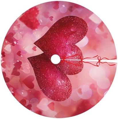 Christmas Tree Skirt, Happy Valentine's Day Love Red Pink Glitter Love Floral Red Hearts Xmas Large Tree Mat, New Year Festive Holiday Party Decorations 36" inches - Image 6