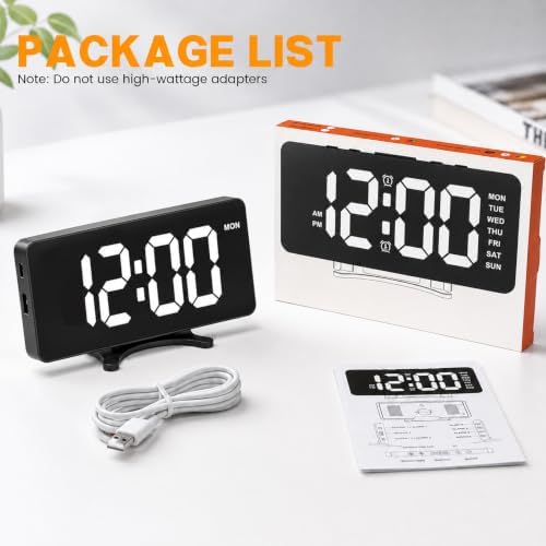Digital Alarm Clock for Bedroom Dimmable Dual Desk Clock for Heavy Sleepers | Easy Setup, Large Number, 5 Alarm Modes - Image 7