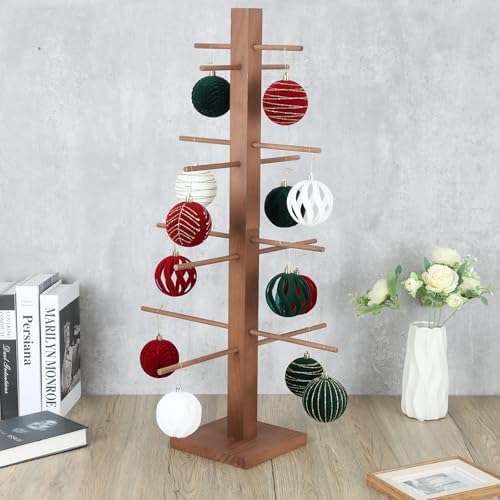 32 Inch Christmas Ornament Display Tree Centerpieces for Tables Ornament Tree Stand Holder Tabletop Artificial Tree for Wedding Anniversary Birthday Farmhouse Party Home Decor - Image 2