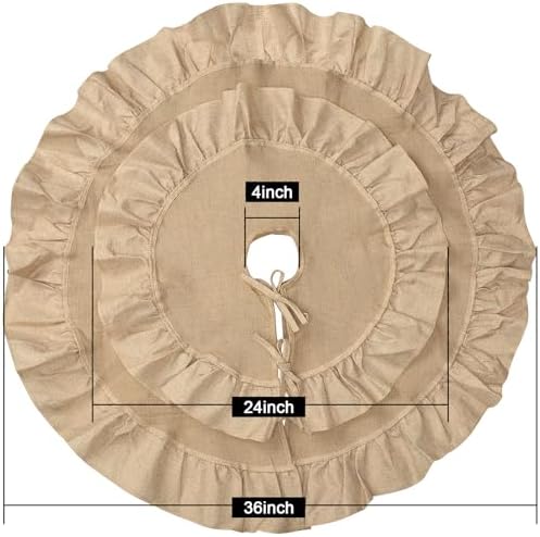 yuboo 24 Inch Burlap Tree Skirt for 2-3 Ft Tabletop Trees - Image 4