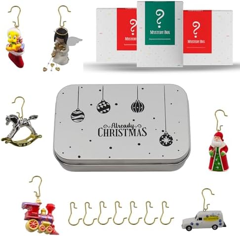 Gold Brass Christmas Ornament Hooks for Hallmark Miniature, 100 Set Tin by Unknown
