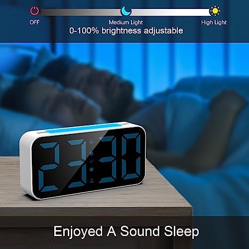 Topski Loud Alarm Clocks for Bedrooms Heavy Sleepers, Digital Bedside Clock with Night Light, Large Display, Dual Alarm, Snooze, Dimmable for Kids Teens Boys Girls - Image 3