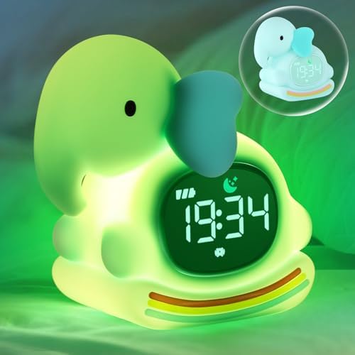 Alarm Clock for Kids,Wake up Clock for Kids,Digital Sleep Trainer with LED Display,Sleep Companion for Toddler,Color Changing Alarm Clock for Kids, Rechargeable,Gift for Girls Boys Teens Room Decor by Unknown