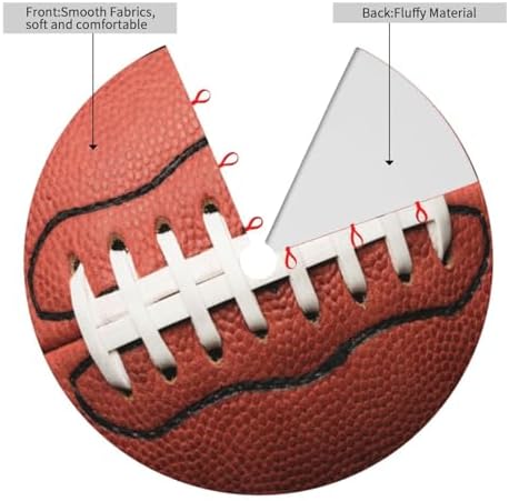 Football Christmas Tree Skirt 36 Inch Mat Funny Party Holiday Festive Decor Supplies for Home Occasion Ornament Decorations - Image 4