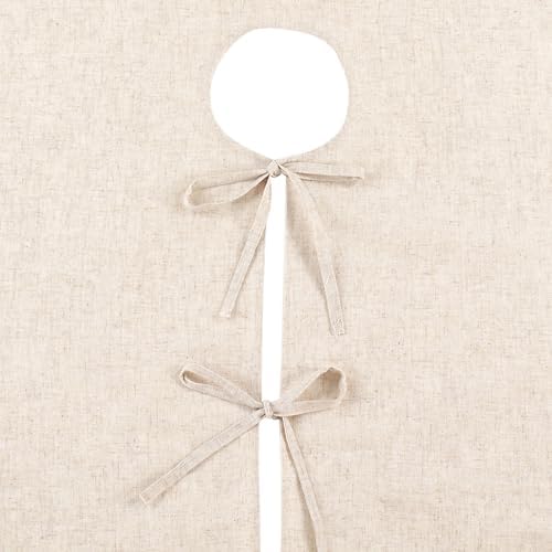 SARO LIFESTYLE Linen Christmas Tree Skirt – Toscana Collection – Natural Solid Edge – Classic Holiday Farmhouse Décor, 56", Natural - Image 3
