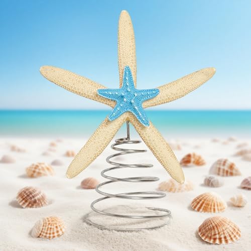 Summer Tree Topper, Starfish Christmas Tree Topper, Summer Tree Ornaments Christmas Tree Decor for Holiday Xmas Party Home (Starfish, One Size) - Image 6