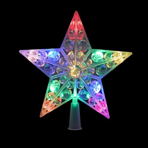Alpine Corporation 9" H Star Tree Topper with Multi-Color LED Lights, Christmas Decoration by Unknown