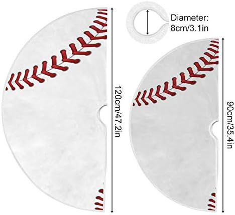 Blueangle 35.4 Inch Baseball Laces Christmas Tree Skirt Christmas Ornaments Home Decor Party Decorations - Image 3