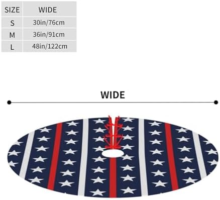 Patriotic Traditional Christmas Tree Skirt 48" for Xmas Halloween New Year Holiday Party Home Tree Mat Decor Ornaments Decoration - Image 2
