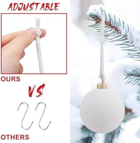Daifunli 24 Pcs Christmas Adjustable Decoration Hooks, White - Image 2