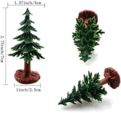 20 PCS Christmas Tree Cake Topper Evergreen Trees Pine Tree Figurines Village Christmas Trees Miniature Trees for Xmas Decor - Image 2