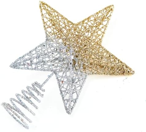 BinaryABC Iron Christmas Tree Star Topper,20cm Glittering Tree Topper - Image 5