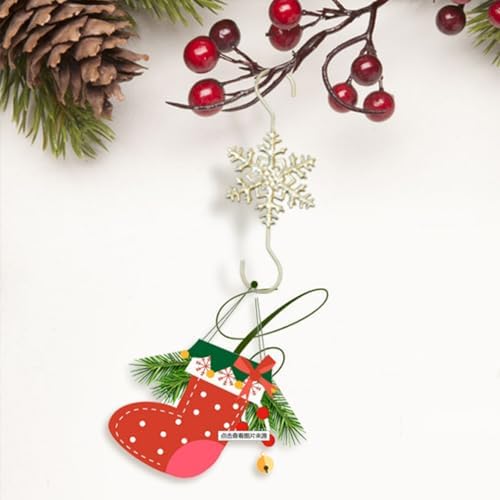 Ornament Hooks for Hanging Decorations, 20 PCS Gold Snowflake S-shaped Hangers - Swirl Christmas Tree Hangers with Crystal Beaded Tips for Small Ornaments - Image 5